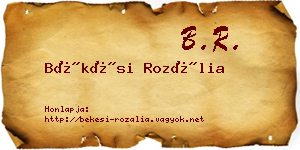 Békési Rozália névjegykártya