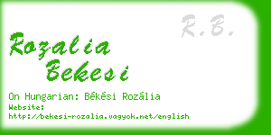 rozalia bekesi business card