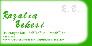 rozalia bekesi business card